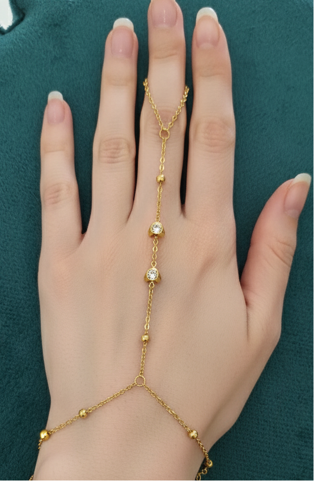 Antitarnish Delicate Hand Chain Bracelet 18K Gold Plated