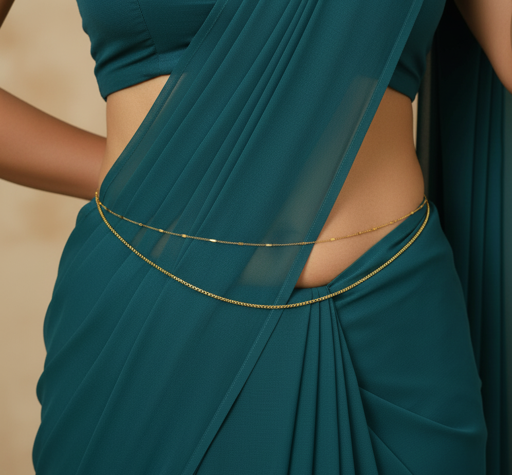Antitarnish Double Layered Waist Chain 18K Gold Plated