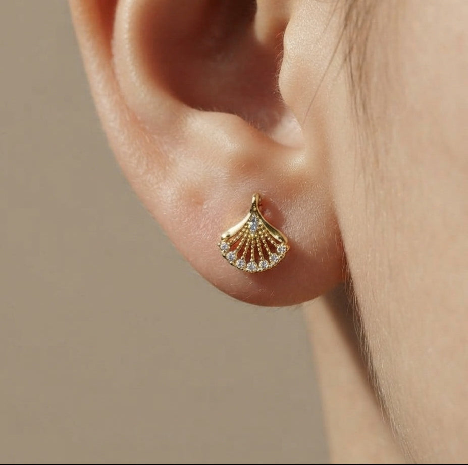 Antitarnish Earring Sweet Mini Flower Studs 18K Gold Plated