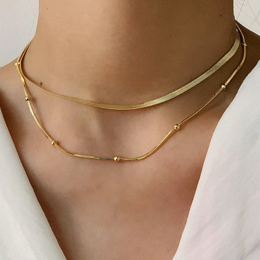 Antitarnish Elegant Double Layered Necklace 18K Gold Plated