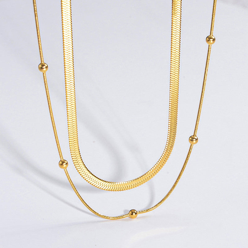 Antitarnish Elegant Double Layered Necklace 18K Gold Plated