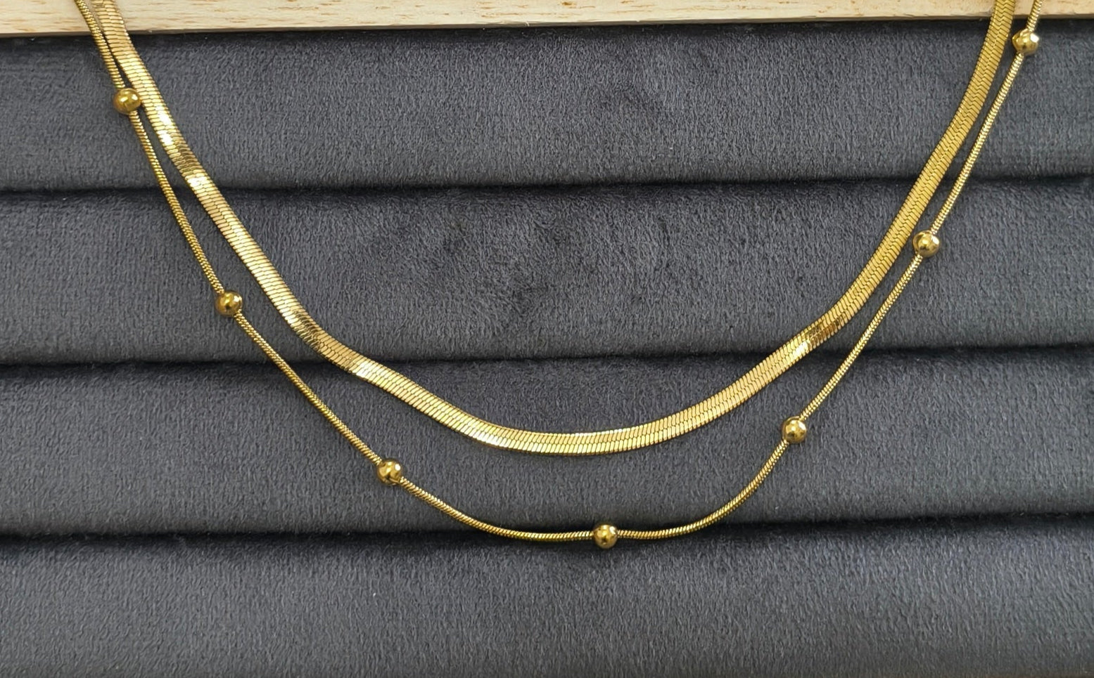 Antitarnish Elegant Double Layered Necklace 18K Gold Plated