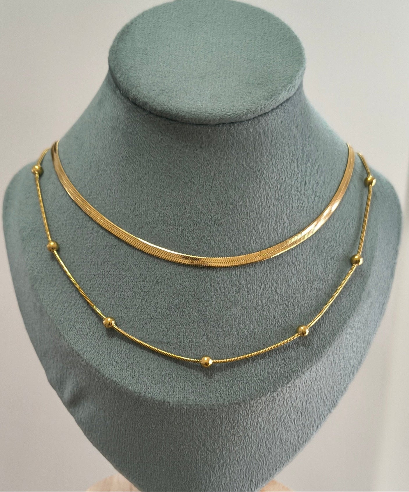 Antitarnish Elegant Double Layered Necklace 18K Gold Plated