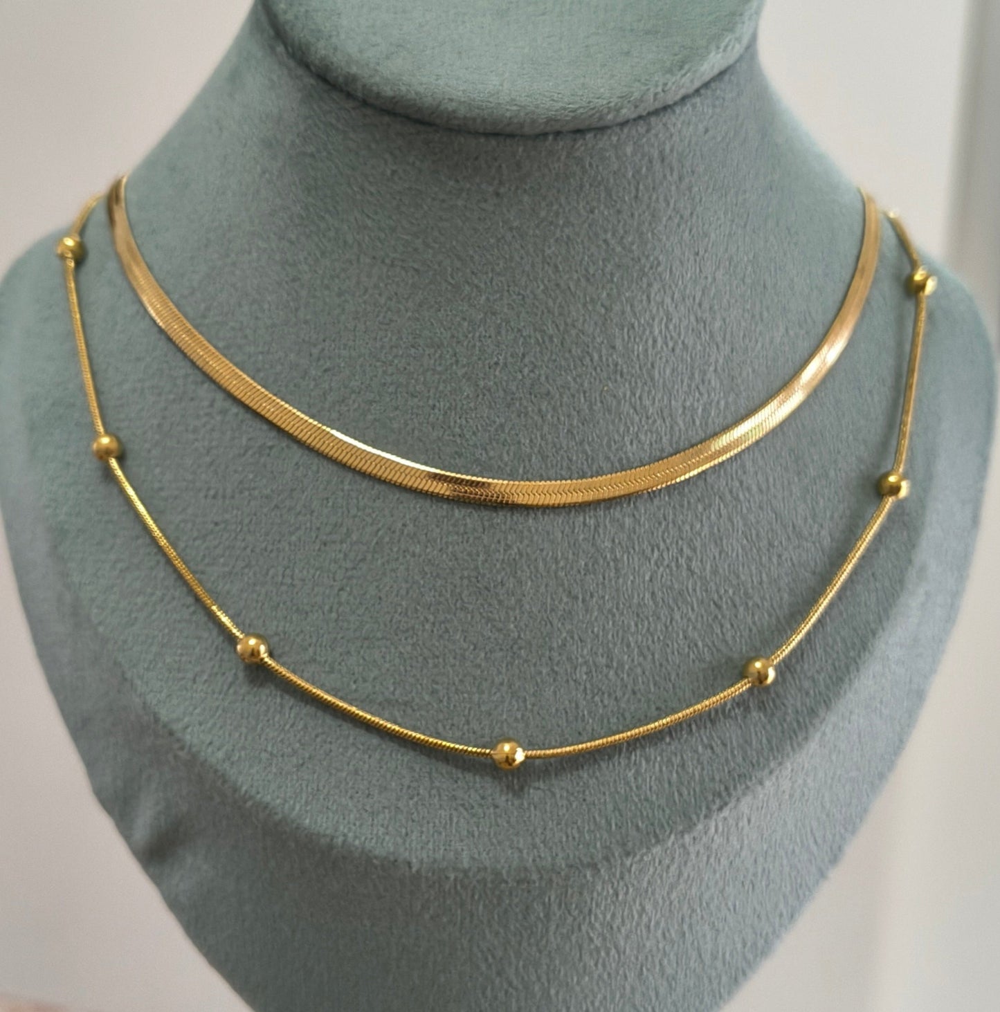 Antitarnish Elegant Double Layered Necklace 18K Gold Plated