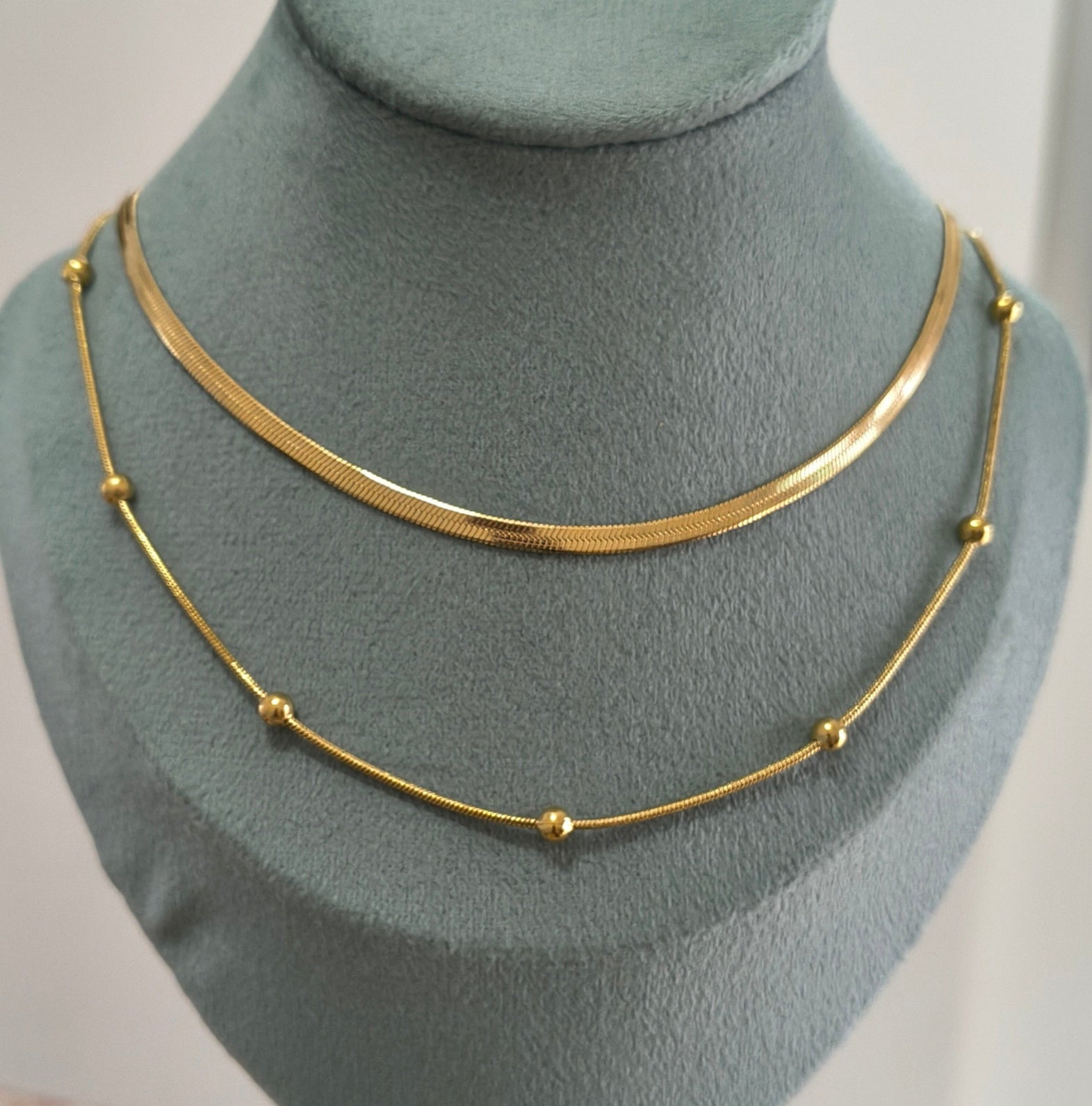 Antitarnish Elegant Double Layered Necklace 18K Gold Plated