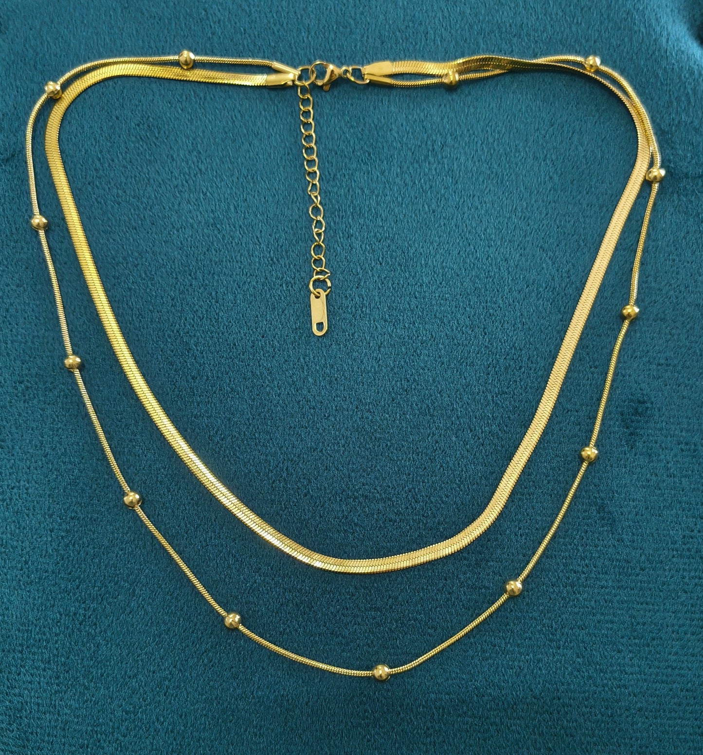 Antitarnish Elegant Double Layered Necklace 18K Gold Plated
