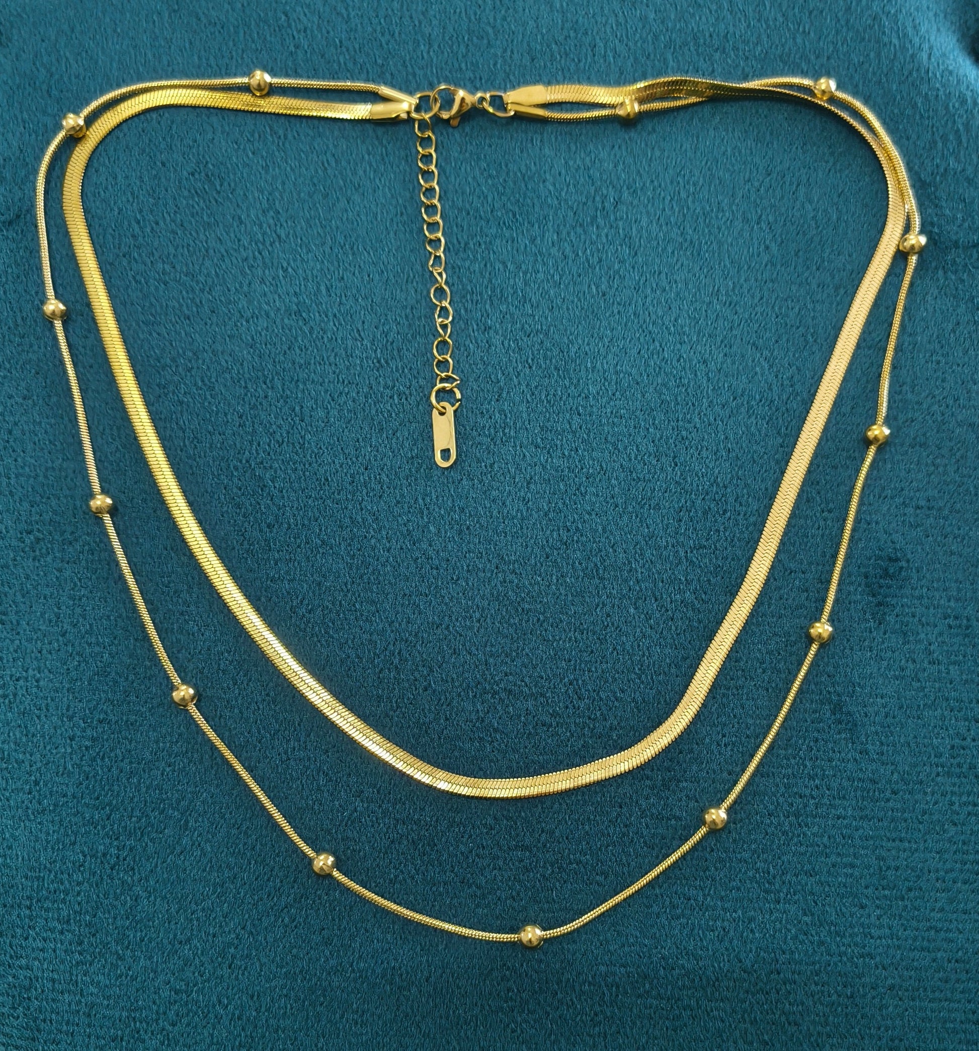Antitarnish Elegant Double Layered Necklace 18K Gold Plated