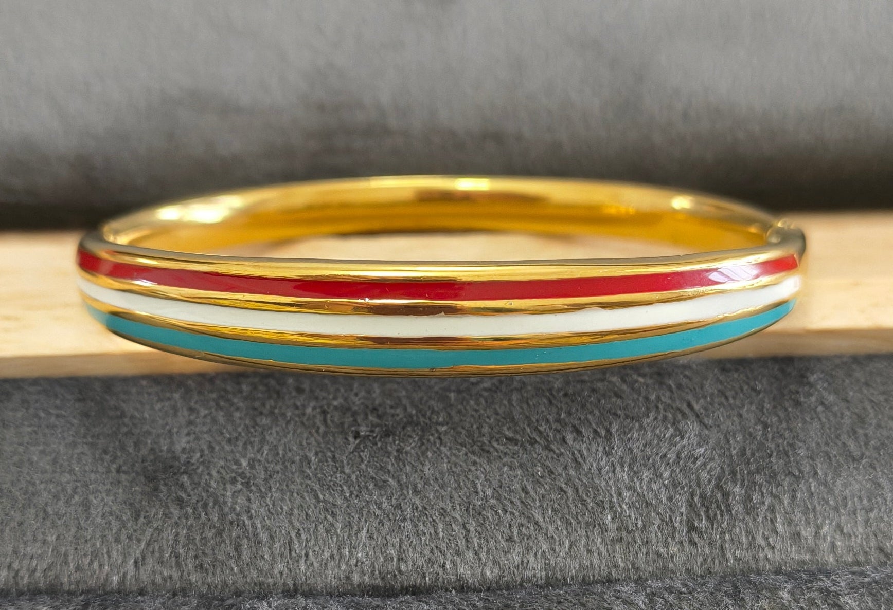 Antitarnish Enamel Tricolor Bracelet 18K Gold Plated