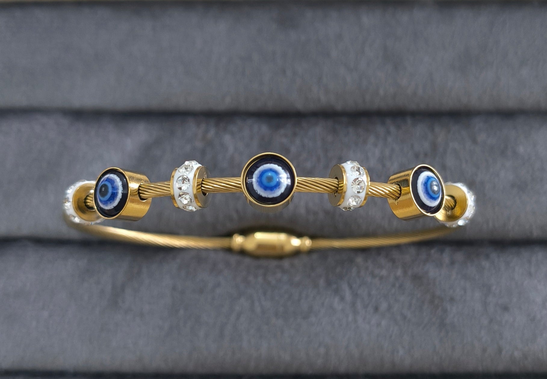 Antitarnish Evil Eye Magnetic Bracelet 18K Gold Plated