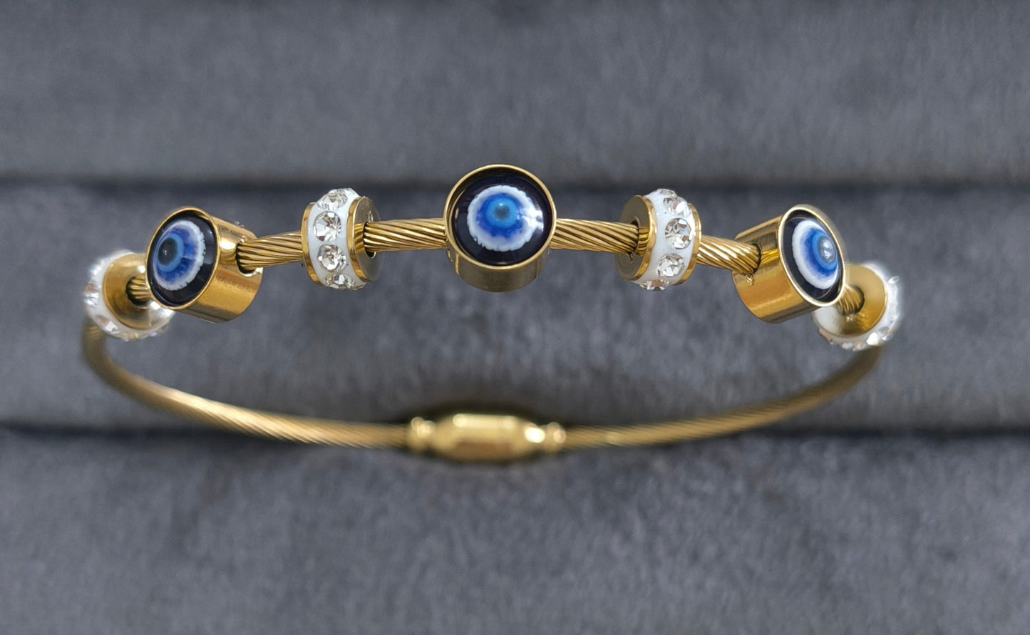 Antitarnish Evil Eye Magnetic Bracelet 18K Gold Plated