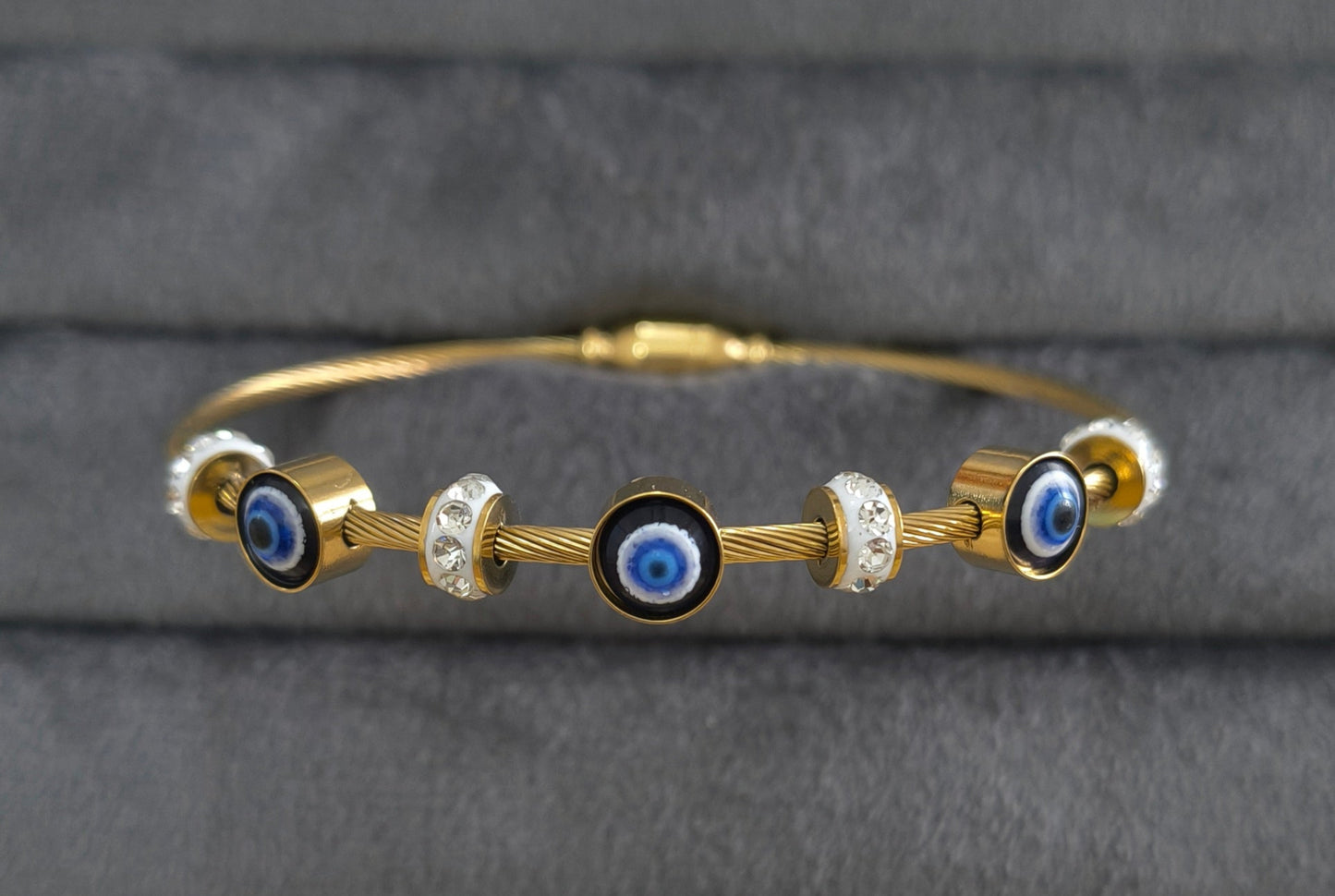Antitarnish Evil Eye Magnetic Bracelet 18K Gold Plated