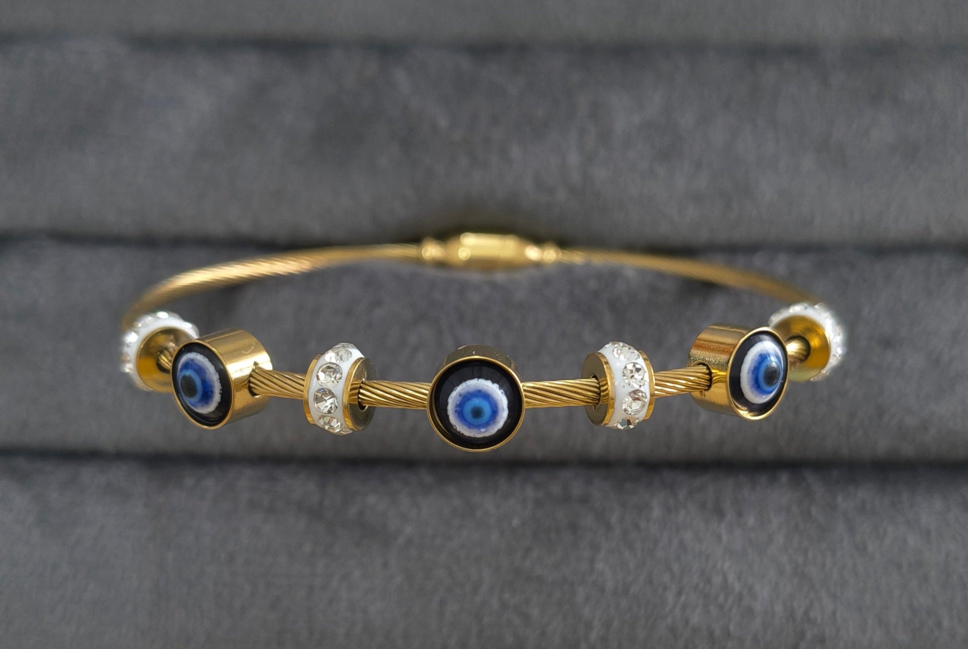 Antitarnish Evil Eye Magnetic Bracelet 18K Gold Plated