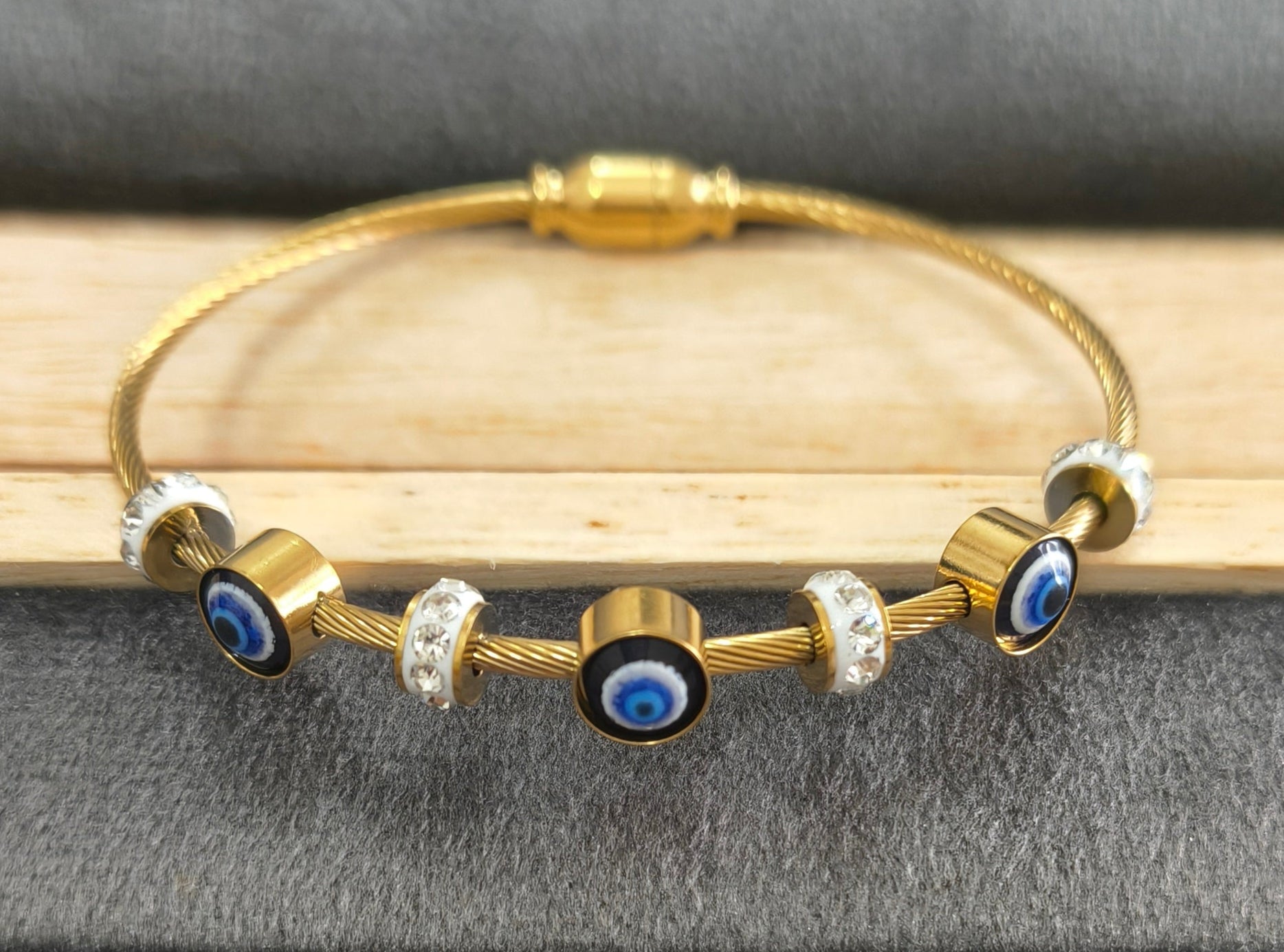 Antitarnish Evil Eye Magnetic Bracelet 18K Gold Plated