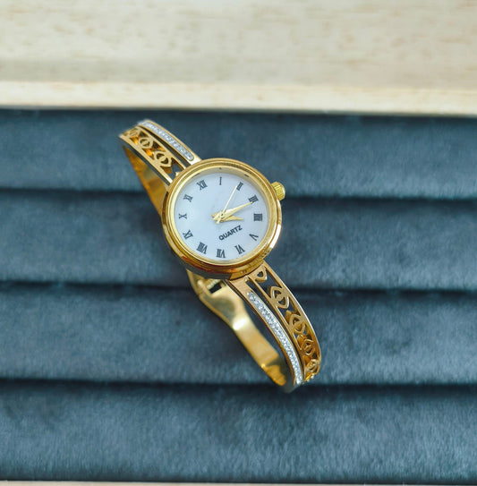 Antitarnish Evil eye Style Openable Bracelet Watch 18K Gold Plated
