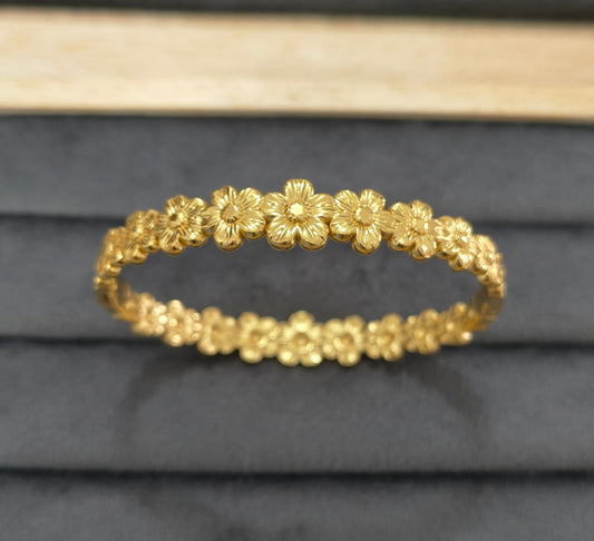 Antitarnish Full Circle Floral Bracelet 18K Gold Plated
