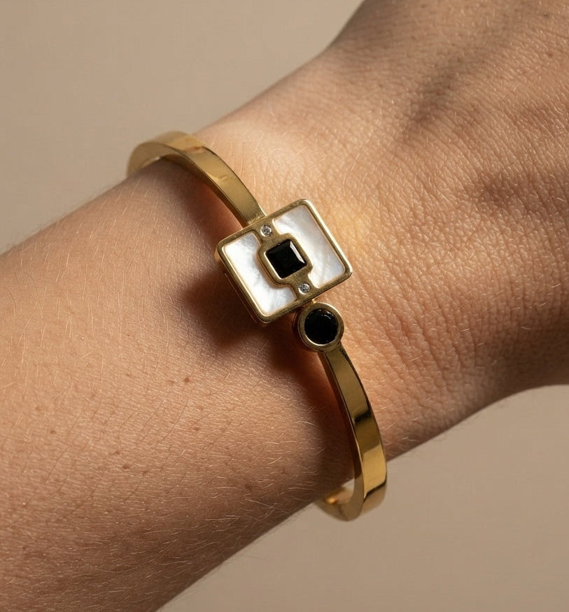 Antitarnish Geometric Shape Bracelet 18K Gold Plated