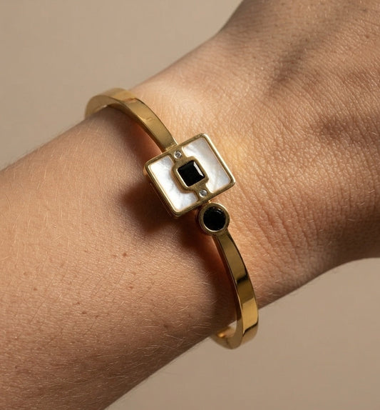 Antitarnish Geometric Shape Bracelet 18K Gold Plated
