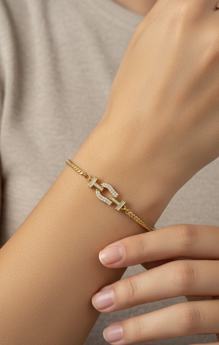 Antitarnish Gold Knot Chain Bracelet 18K Gold Plated