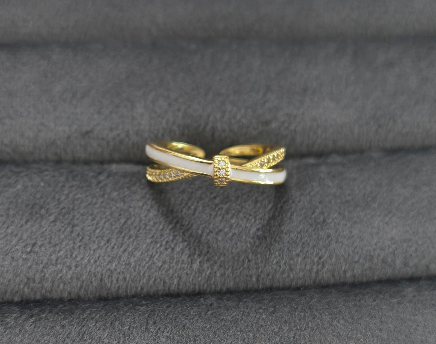 Antitarnish Golden Cloud Knot Ring 18K Gold Plated