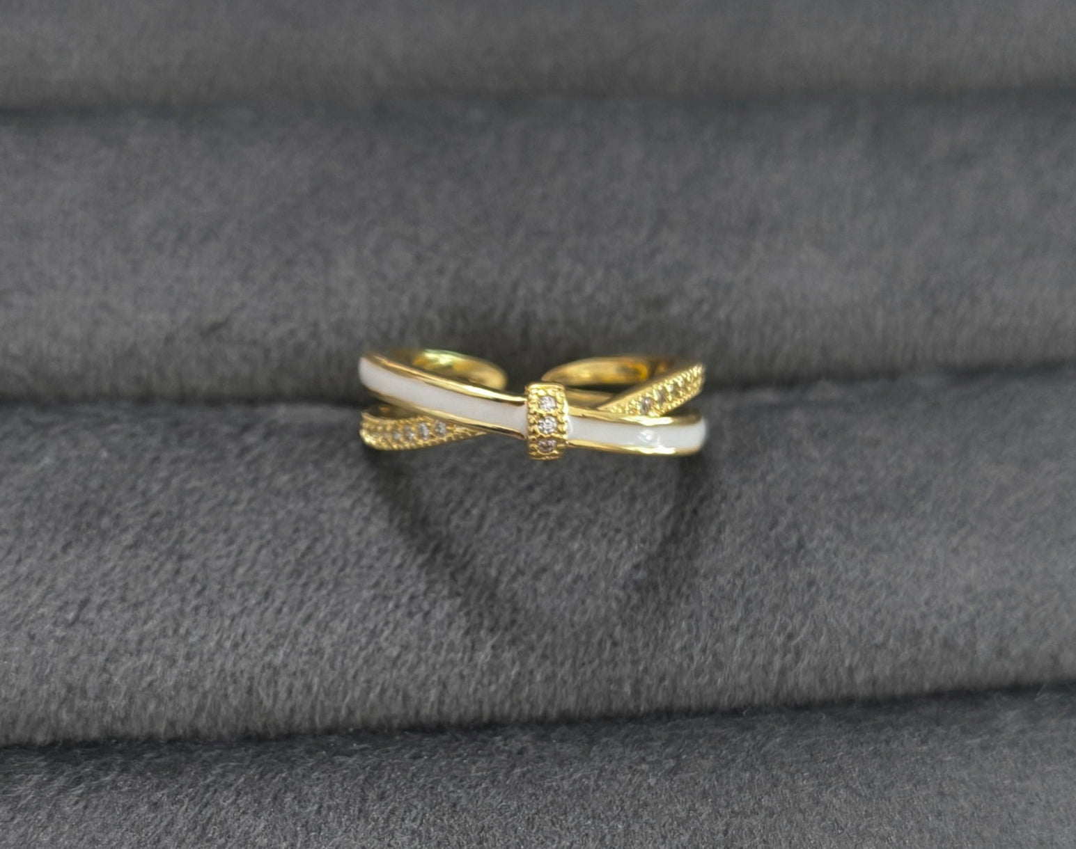 Antitarnish Golden Cloud Knot Ring 18K Gold Plated
