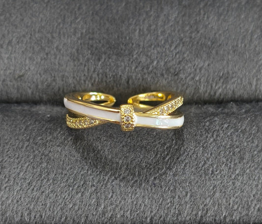 Antitarnish Golden Cloud Knot Ring 18K Gold Plated
