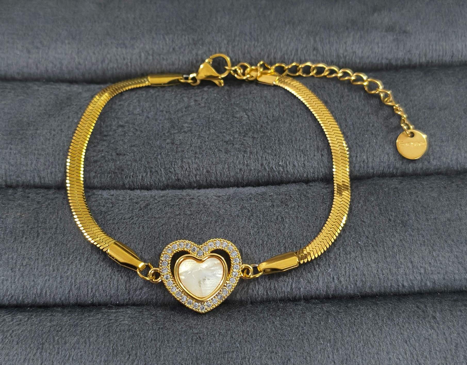 Antitarnish Hearty Snake Chain Bracelet 18K Gold Plated