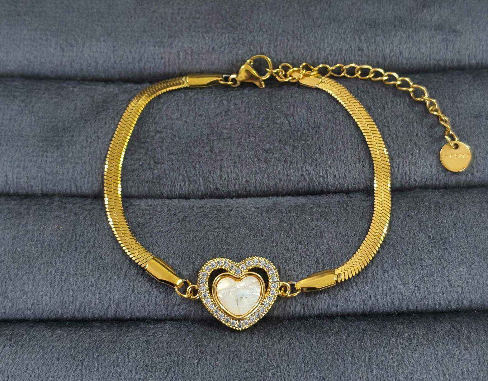 Antitarnish Hearty Snake Chain Bracelet 18K Gold Plated