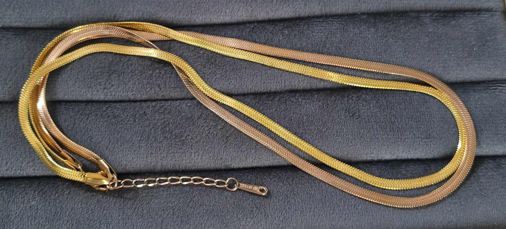 Antitarnish Layered Snake Chain Necklace 18K Gold Plated
