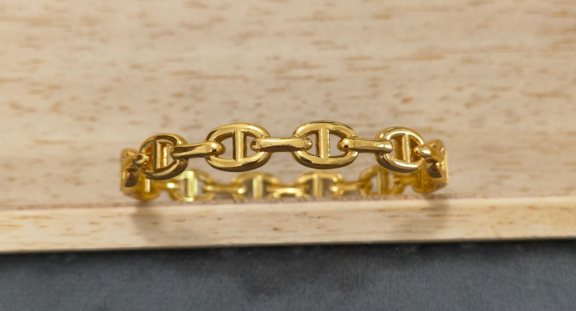 Antitarnish Luxury Link Chain Bracelet 18K Gold Plated