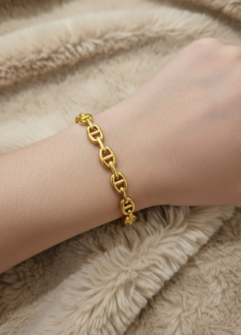 Antitarnish Luxury Link Chain Bracelet 18K Gold Plated
