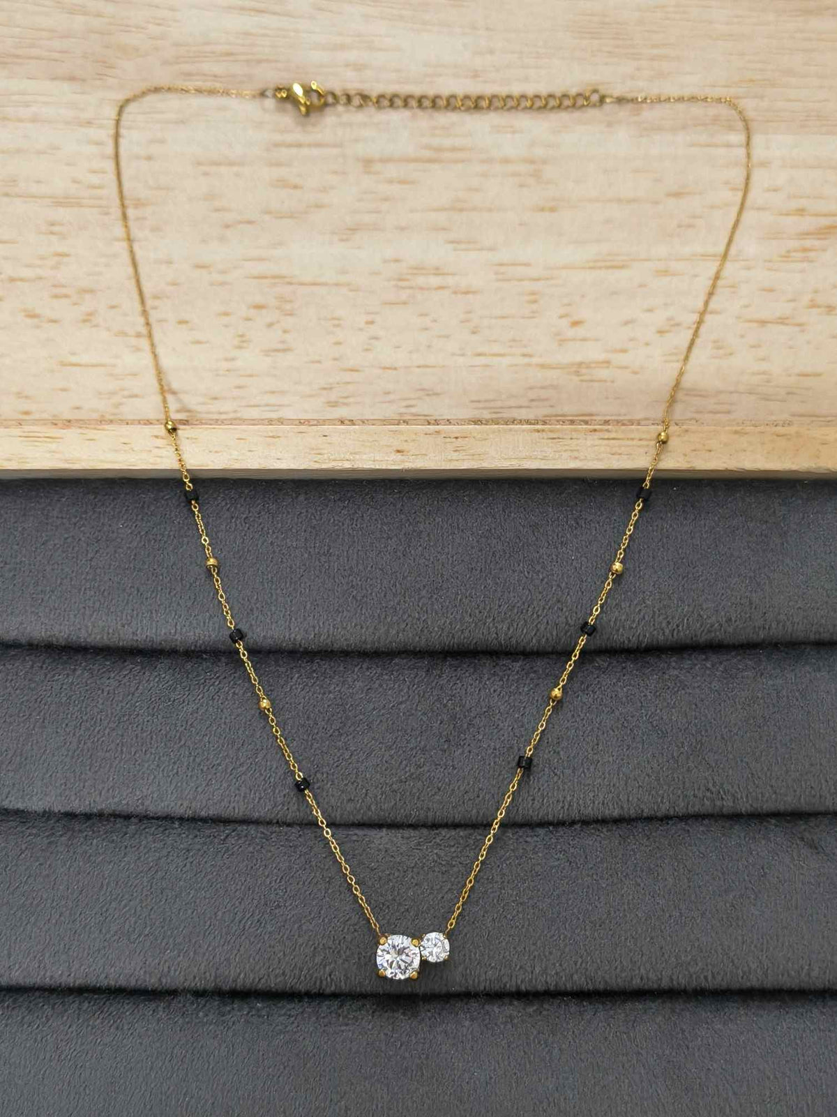 Antitarnish Mangalsutra Dual Round Pendant 18K Gold Plated