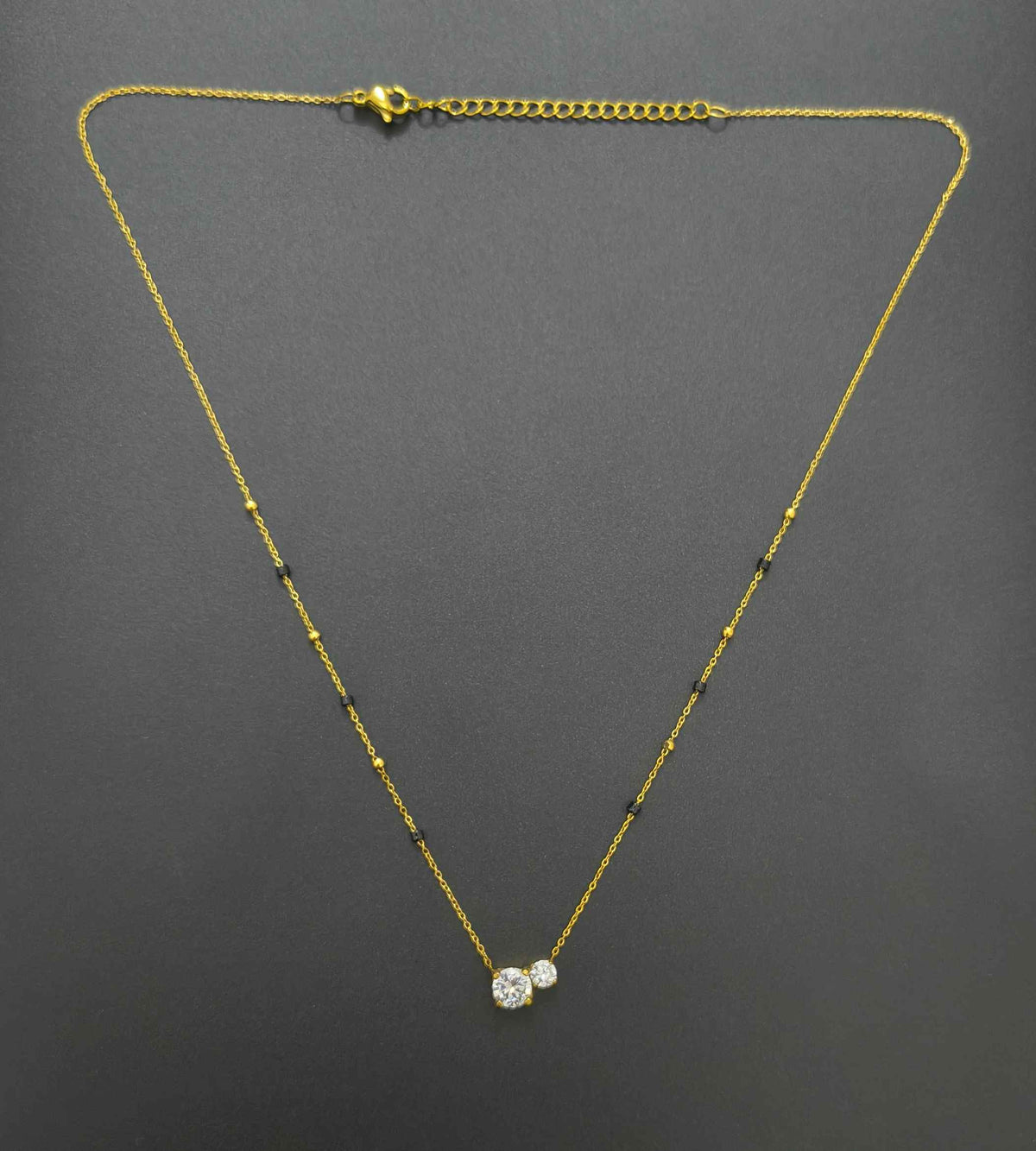 Antitarnish Mangalsutra Dual Round Pendant 18K Gold Plated