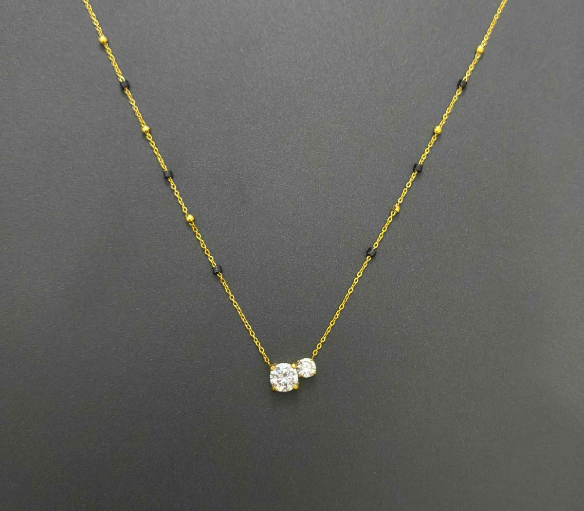 Antitarnish Mangalsutra Dual Round Pendant 18K Gold Plated