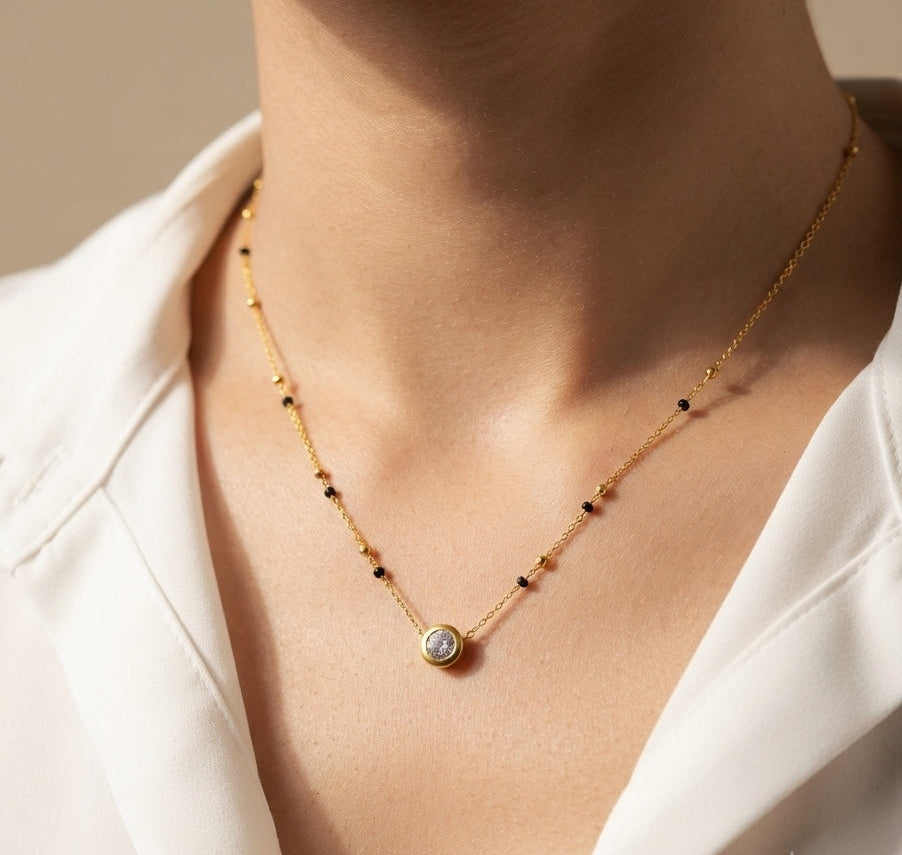 Antitarnish Mangalsutra Round Pendant Style 18K Gold Plated