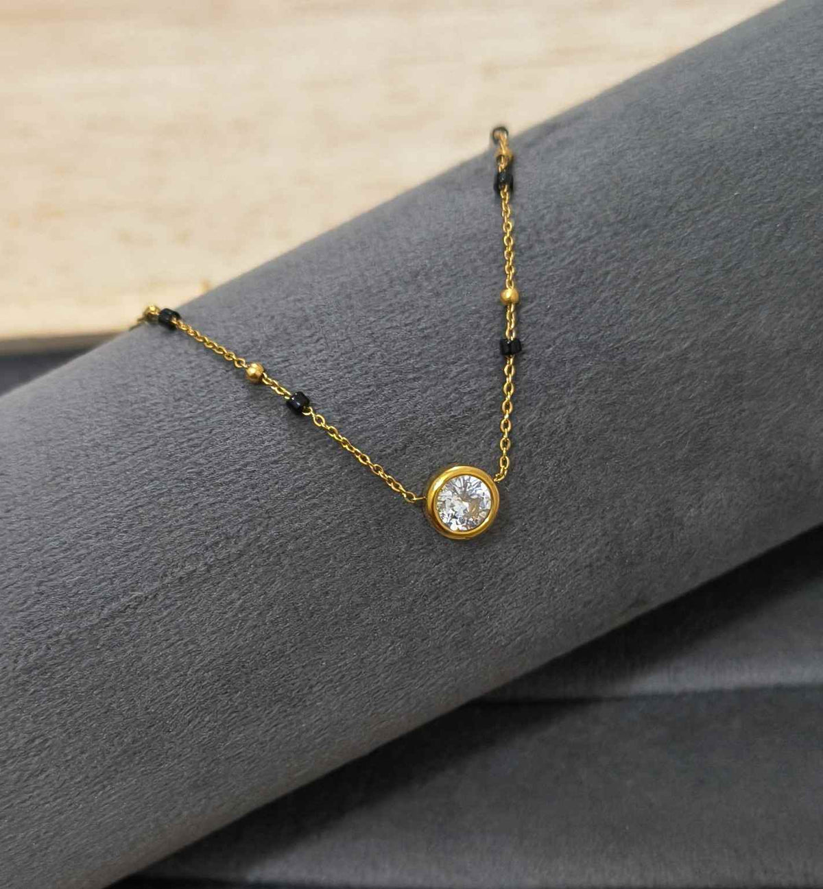 Antitarnish Mangalsutra Round Pendant Style 18K Gold Plated