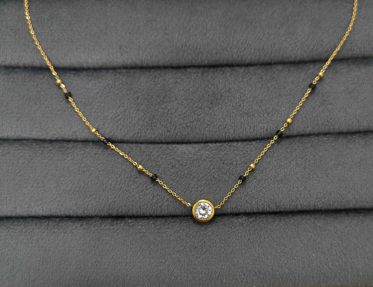 Antitarnish Mangalsutra Round Pendant Style 18K Gold Plated