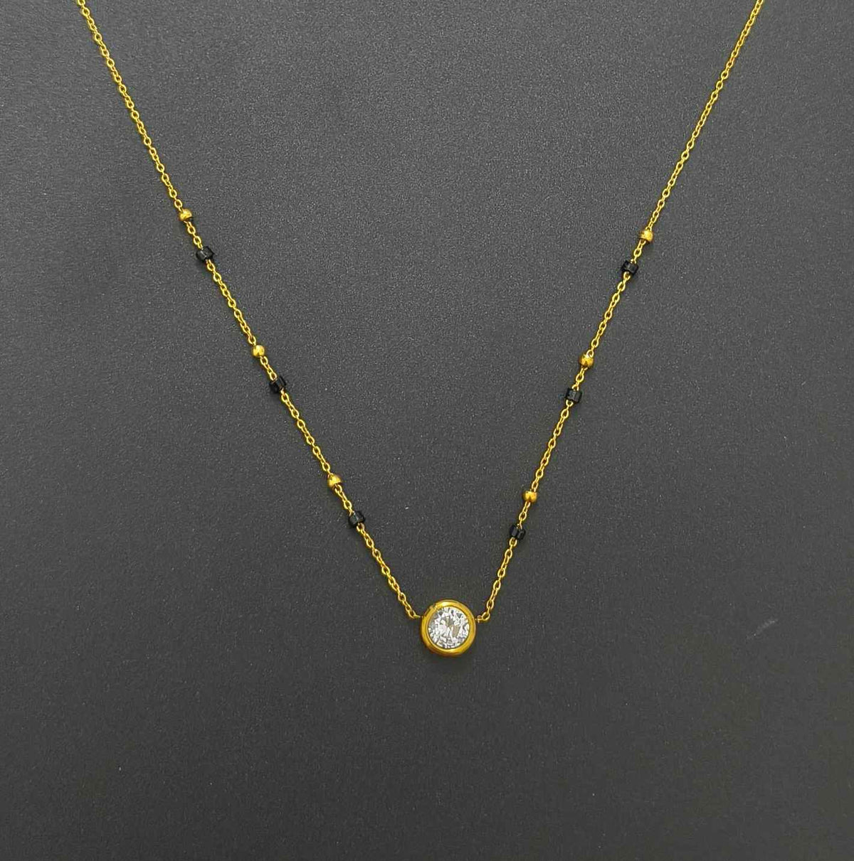 Antitarnish Mangalsutra Round Pendant Style 18K Gold Plated