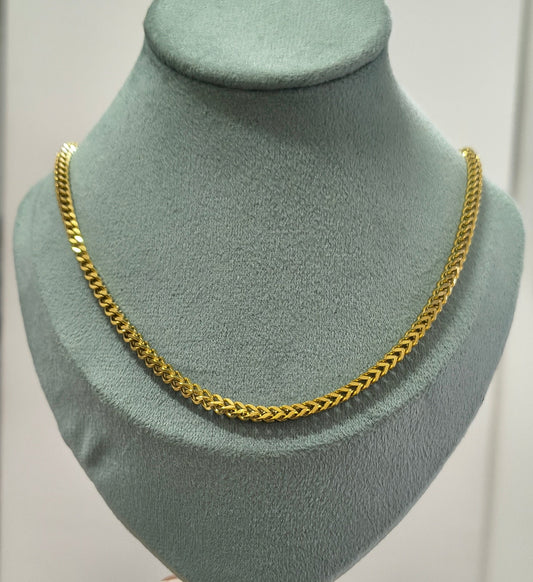 Antitarnish Men's Bold Square Box Chain 18K Gold Plated