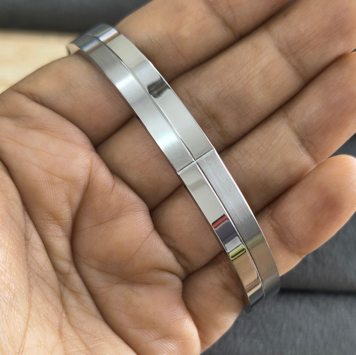 Antitarnish Men's Bracelet Silver Plated Layered Pattern