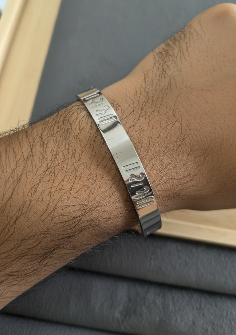 Antitarnish Men's Bracelet Silver Plated Ram Divya Kada