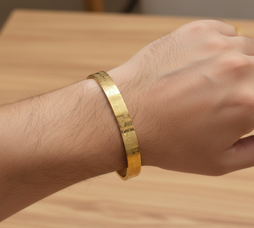 Antitarnish Men's Classic Golden Bracelet 18K Gold Plated