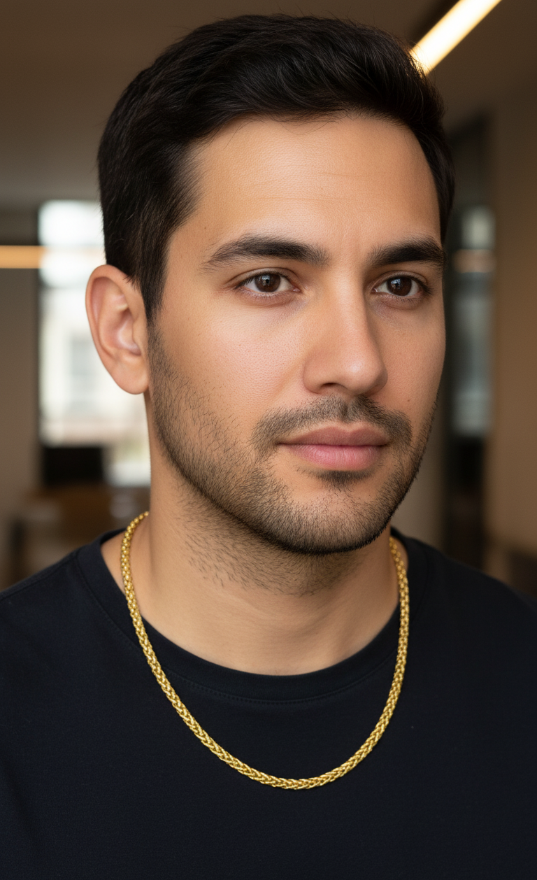 Antitarnish Men's Heavy Bold Style Chain 18K Gold Plated