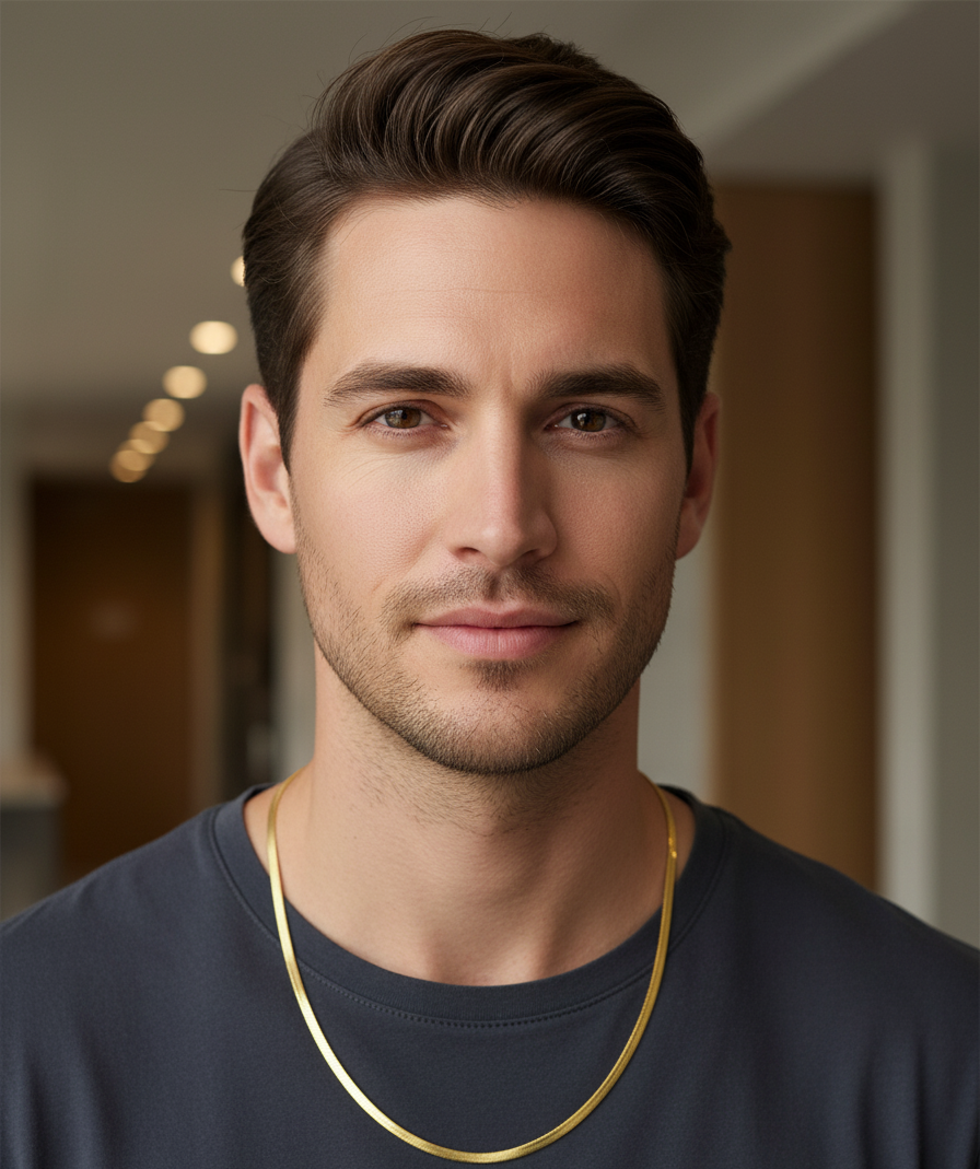 Antitarnish Men's Snake Chain 18K Gold Plated