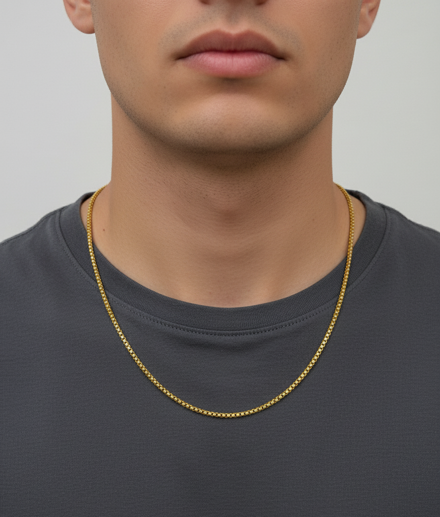 Antitarnish Men's Trendy Golden Chain 18K Gold Plated