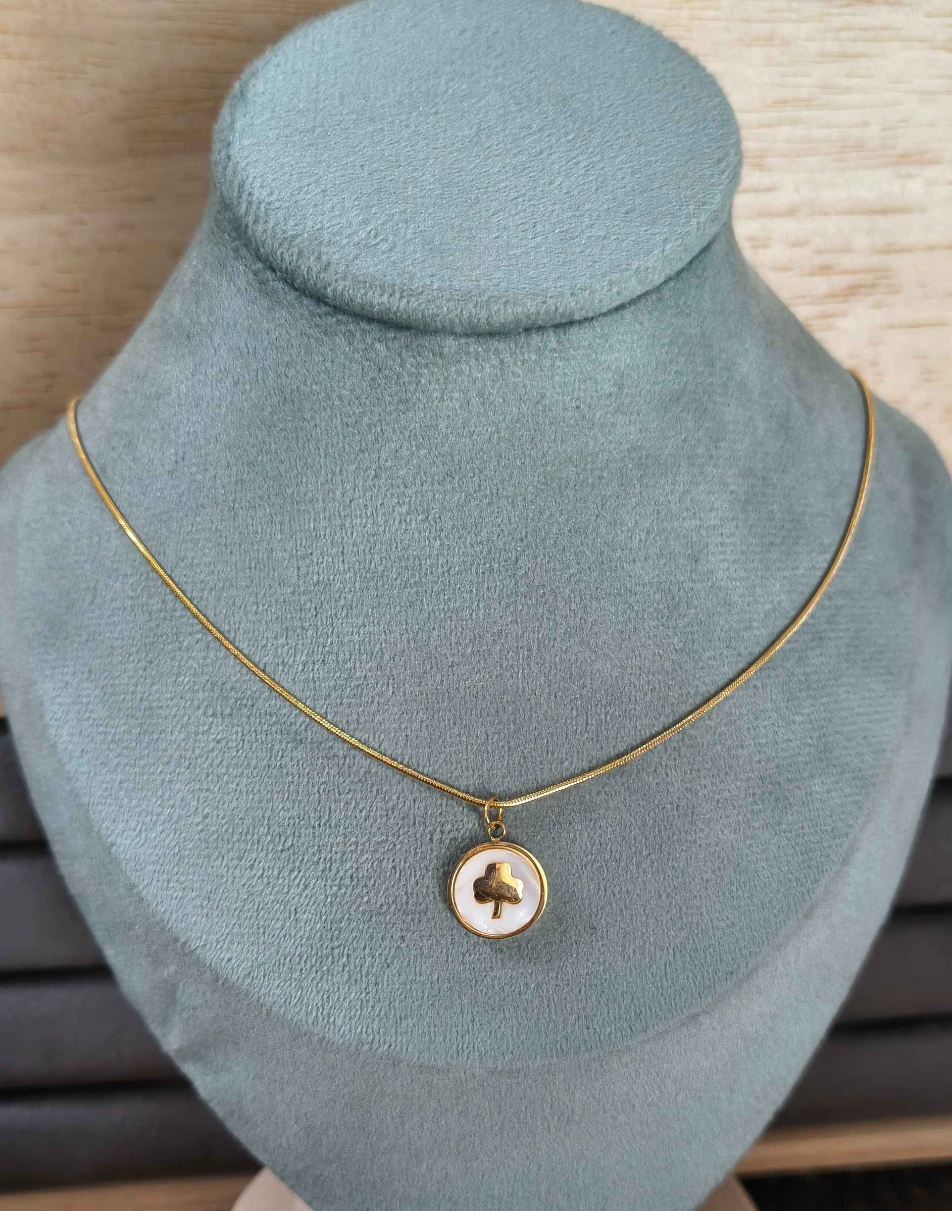 Antitarnish Mini Tree Gold Pendant Necklace 18K Gold Plated