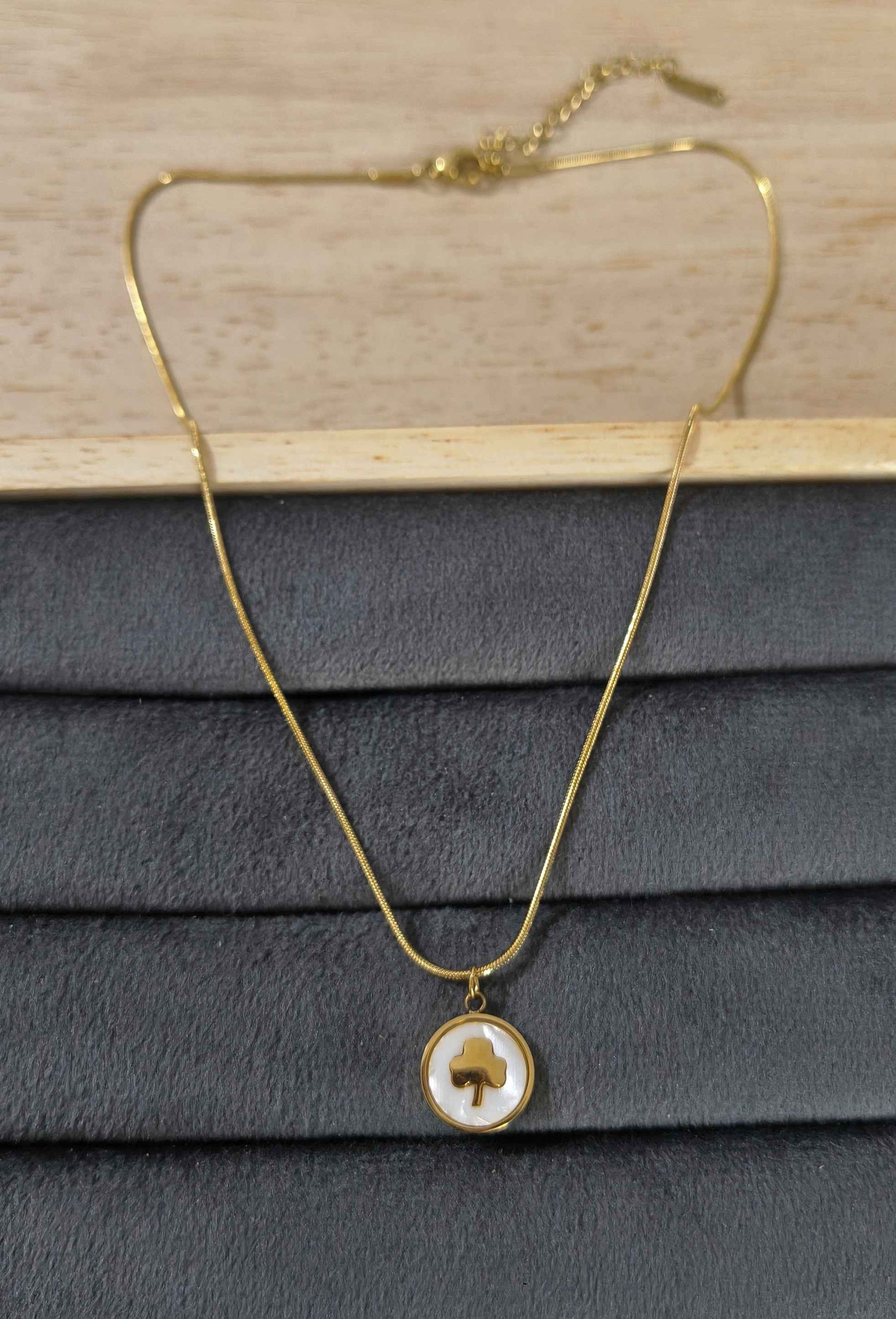 Antitarnish Mini Tree Gold Pendant Necklace 18K Gold Plated