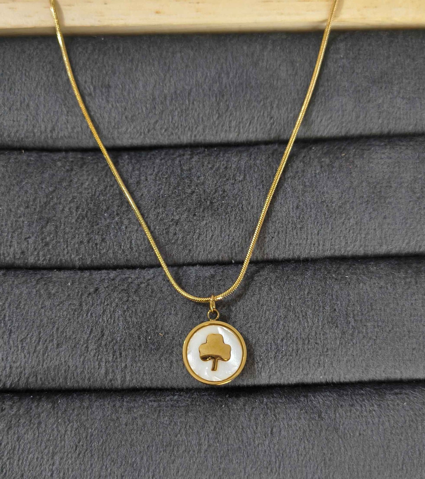 Antitarnish Mini Tree Gold Pendant Necklace 18K Gold Plated