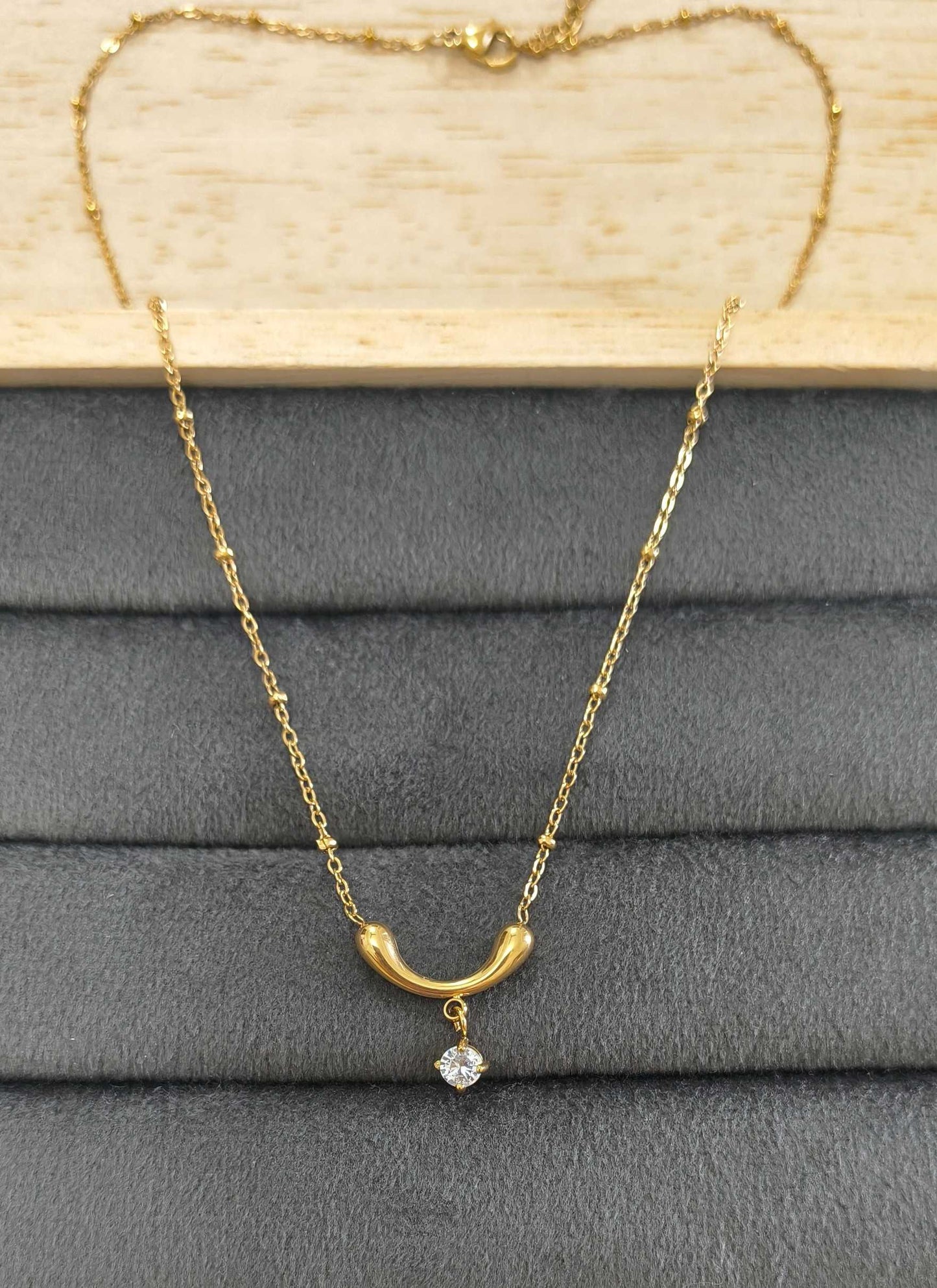 Antitarnish Necklace Delicate Chain Pendant 18K Gold Plated