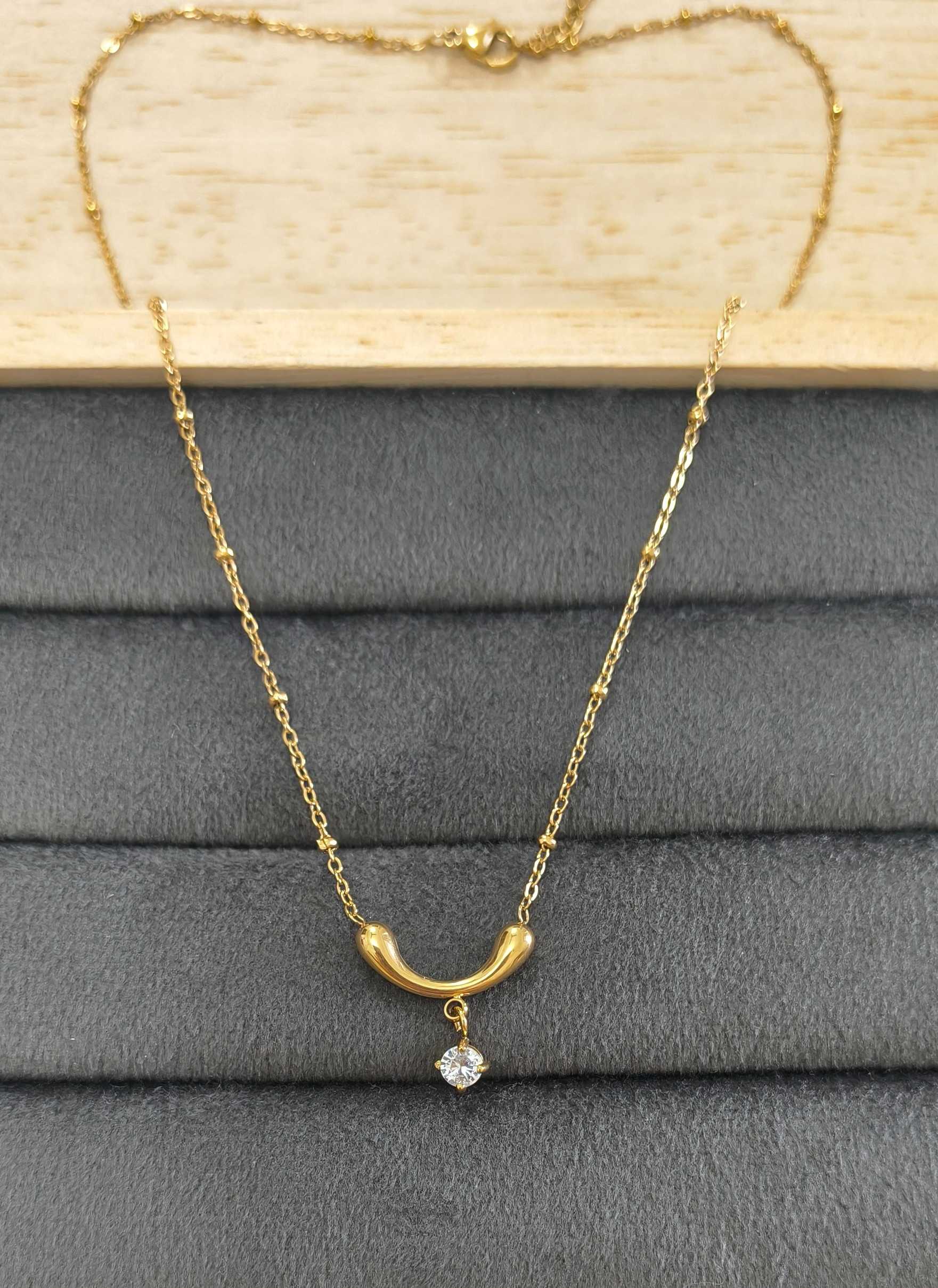 Antitarnish Necklace Delicate Chain Pendant 18K Gold Plated