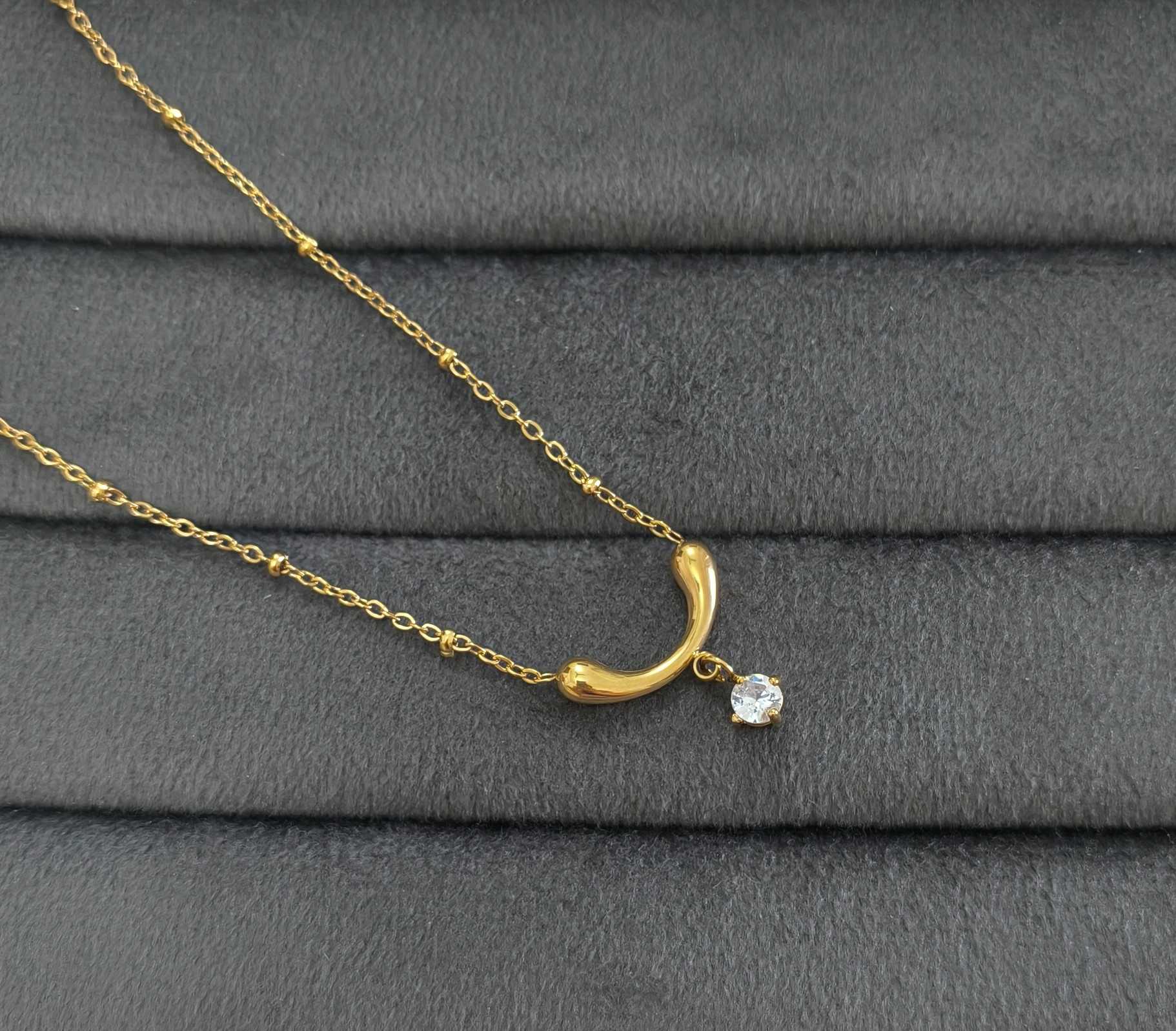 Antitarnish Necklace Delicate Chain Pendant 18K Gold Plated